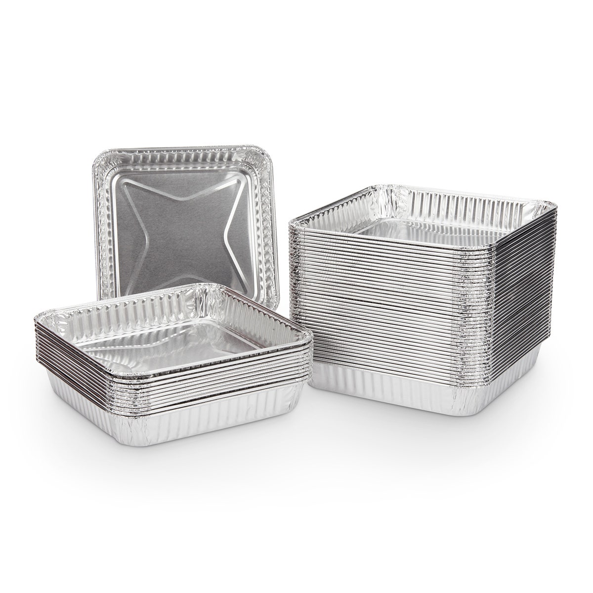 NE40485-8 in. Square Aluminum Pans - Pack of 50