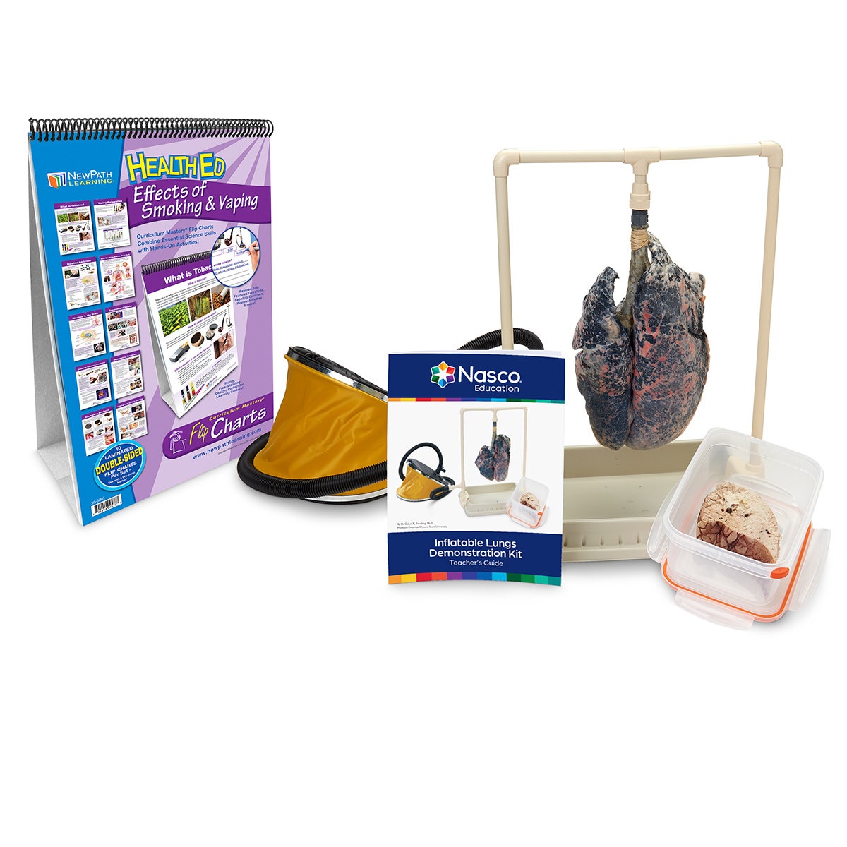 NE40525-Nasco Simulated Smoker’s Lungs Demonstration Kit with Flip Chart
