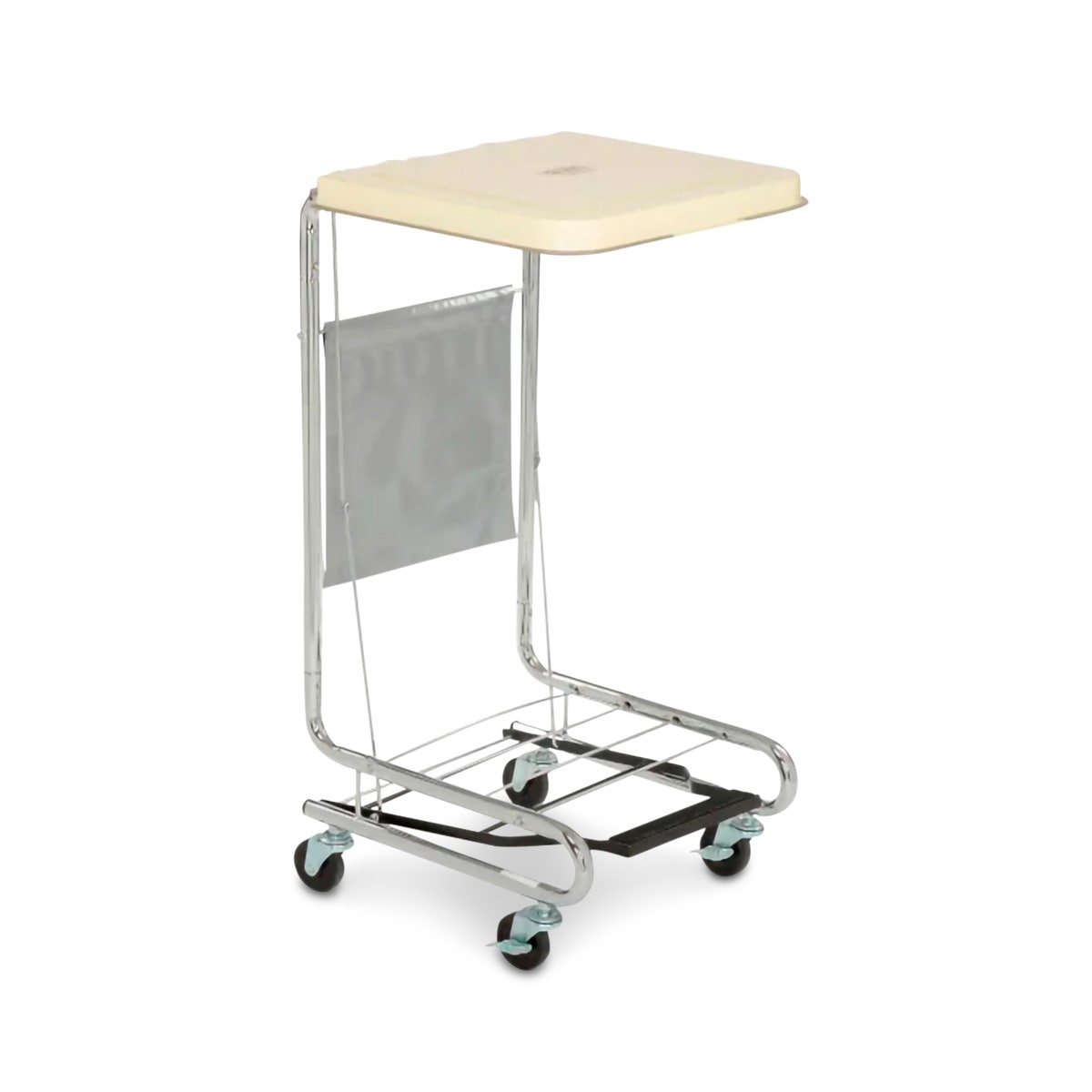 NE40592-Drive Medical Chrome Hamper Stand with Foot Pedal and Steel Lid