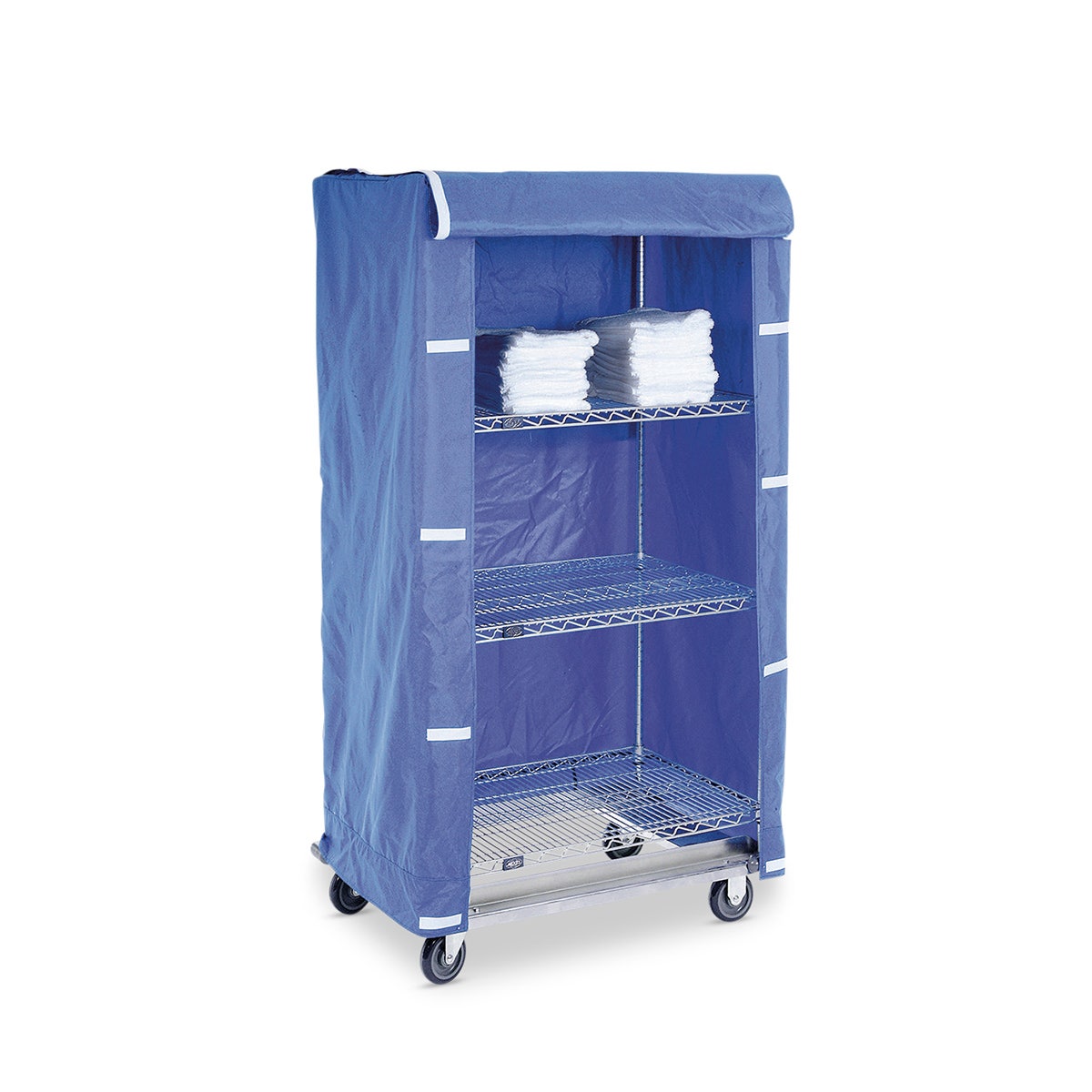 NE40594-Nexel® Chrome Wire Linen Cart with Nylon Cover