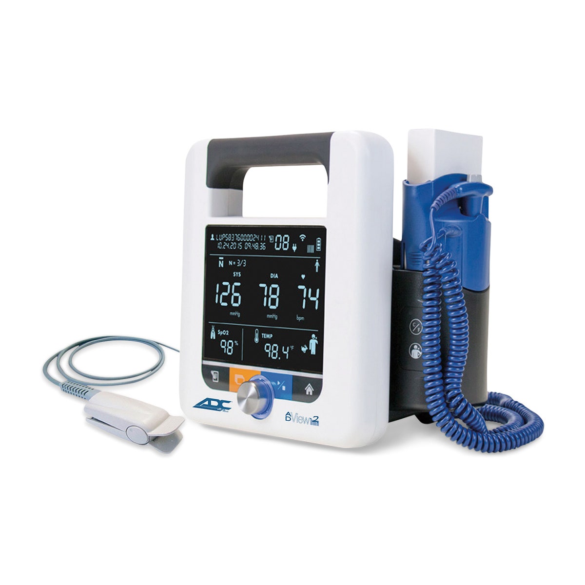 NE40801-ADView® 2 Diagnostic Station – BP/SpO₂ ChipOx/Temp Modules - No Platform