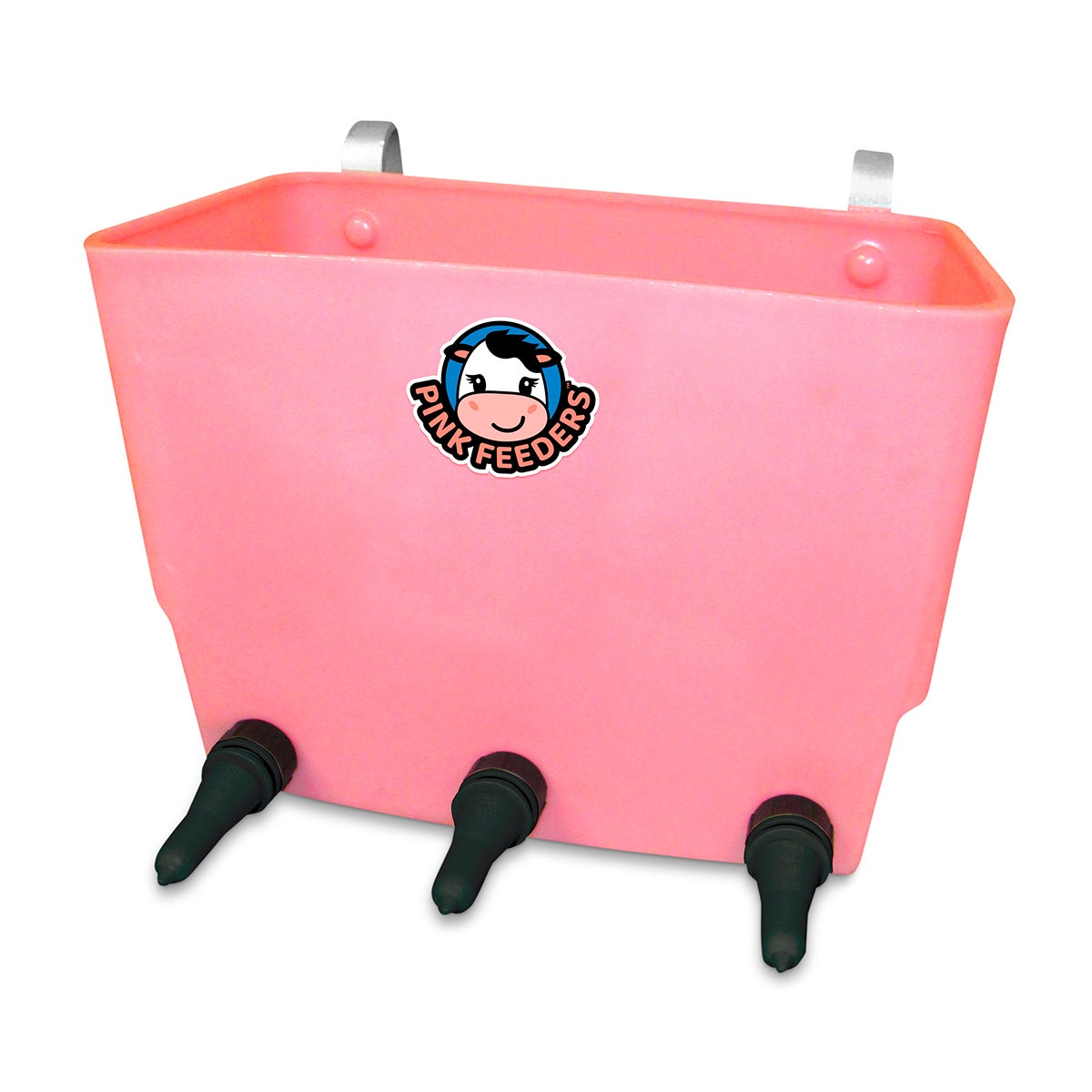 NE50024-Pink Feeders® Multi-Teat Open Feeder - Pull-Through 3-Teat Calf Feeder - 4.5 Gallons