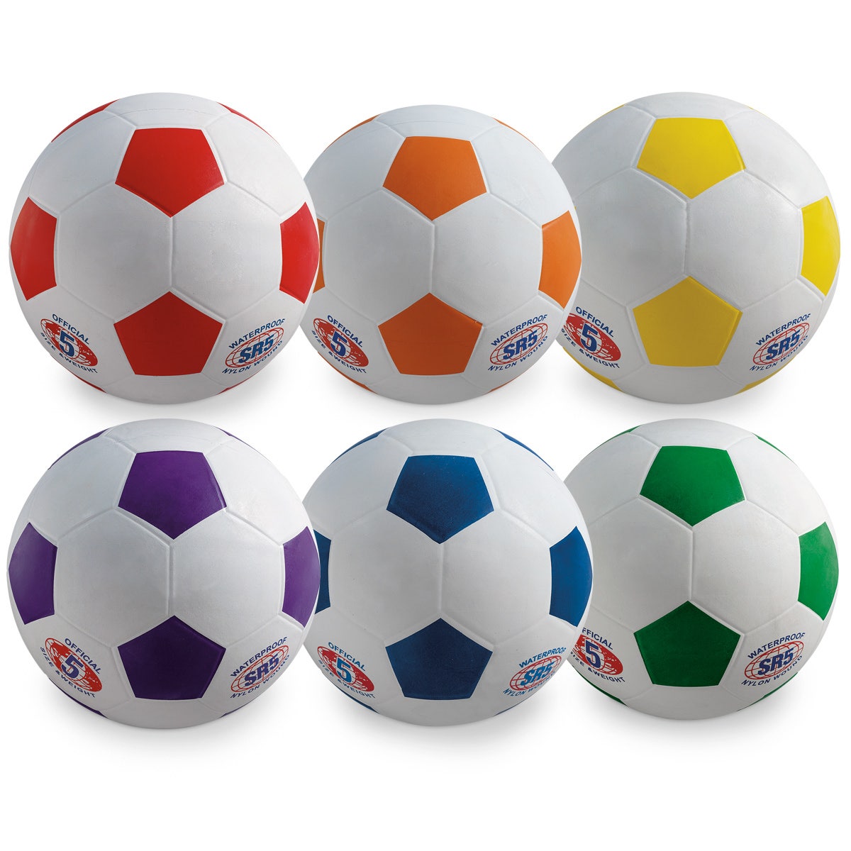 PE02725-Nasco Rubber Multi-Color Soccer Ball Set - Size 5