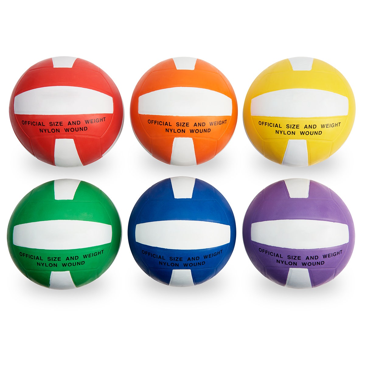 PE02731-Nasco Colored Volleyballs - Set of 6