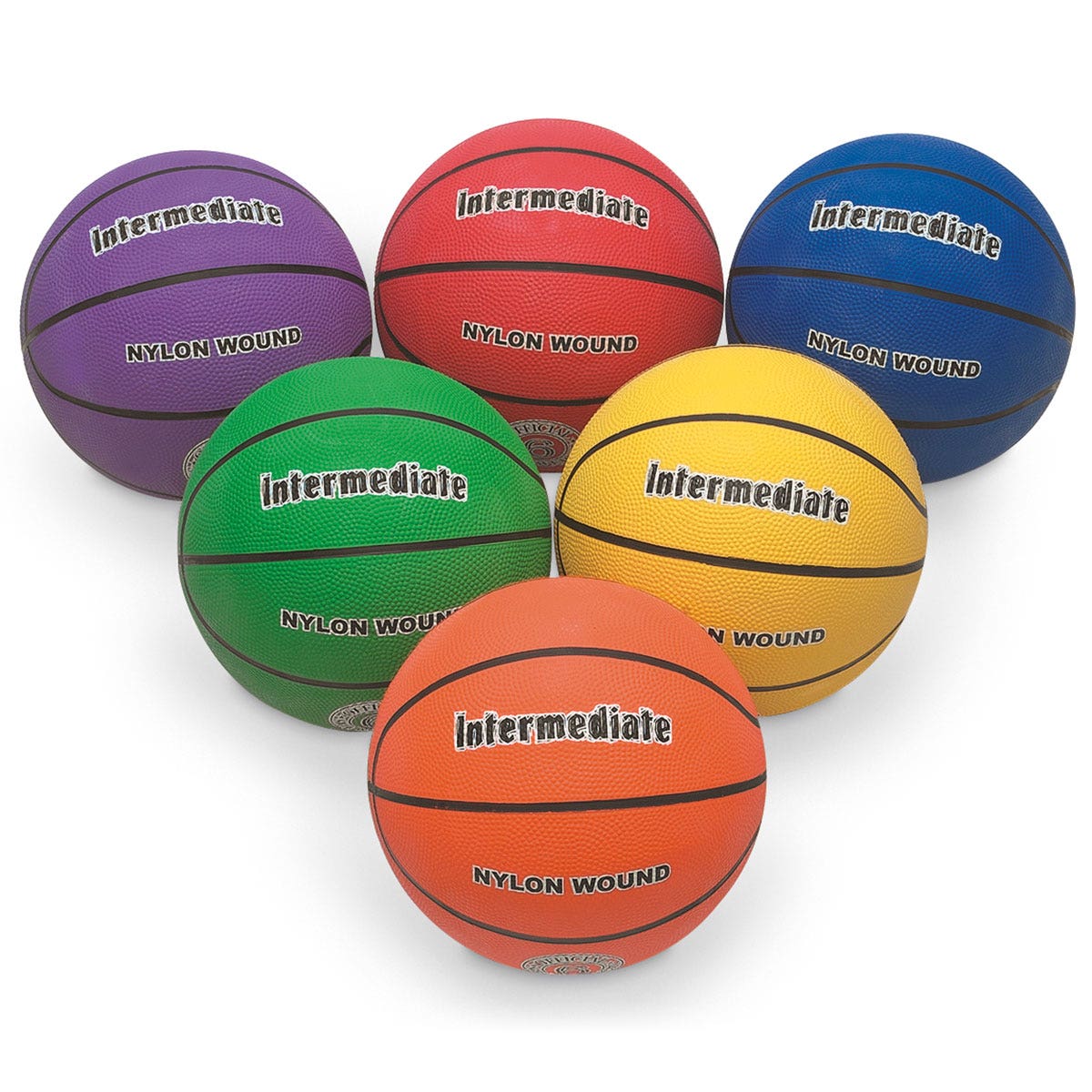 PE02733-Women’s Size 6 (28-1/2 in.) Basketballs - 6-Color Set