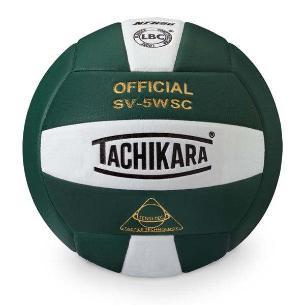 PE03927-Sensi Tec® Indoor Volleyball by Tachikara® - Dark Green/White