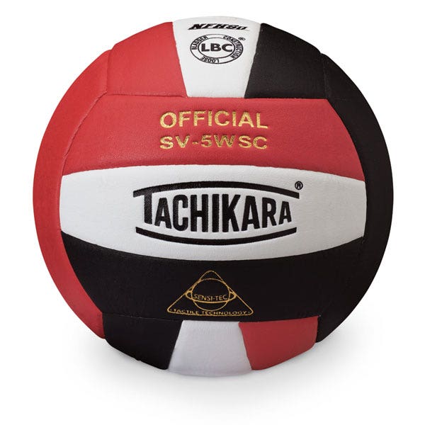 PE05208-Sensi Tec® Indoor Volleyball by Tachikara® - Scarlet/White/Black
