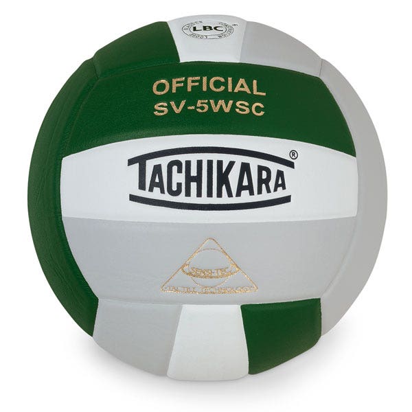 PE05401-Sensi Tec® Indoor Volleyball by Tachikara® - Dark Green/White/Silver