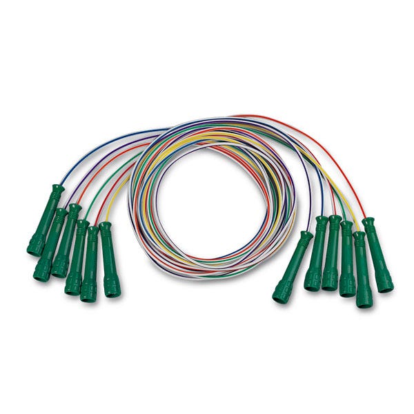 PE07329-ExerRope™ Deluxe Vinyl Striped Licorice Speed Ropes - Set of 6, 9 ft.