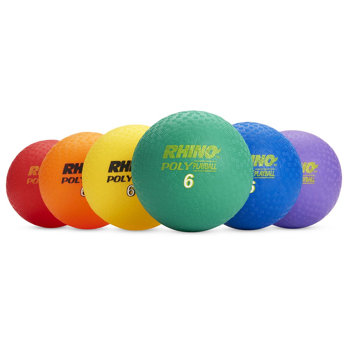 PE07683-RHINO Poly Playground 6 in. Balls - Set of 6
