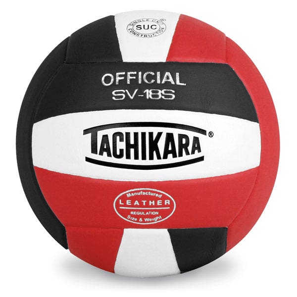 PE09378-Tachikara® SV18S Volleyball - Scarlet/White/Black