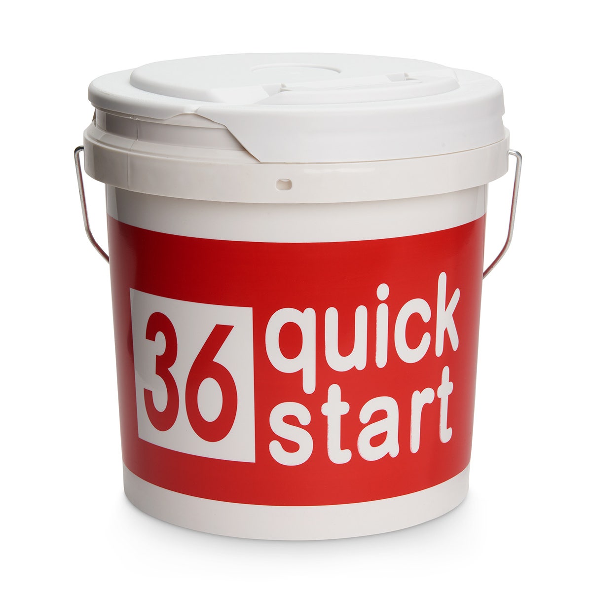 PE09431-Quick Start 36 Red Felt Balls with Slogans - 24-Ball Bucket