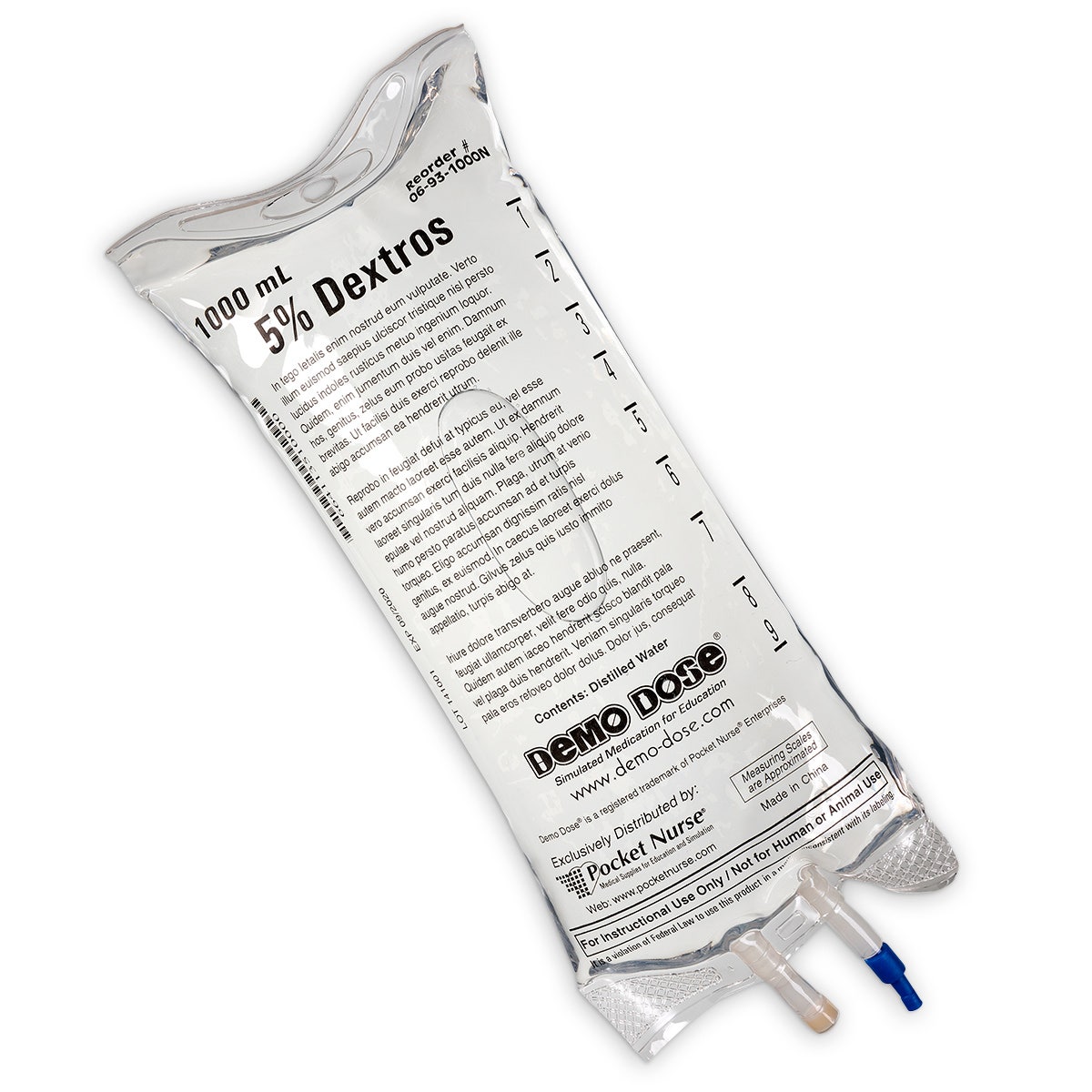 PN01177-Demo Dose® Simulated IV Fluid - 5% Dextrose - 1,000 ml