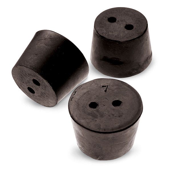 S08522-Rubber Stoppers - Size 7, Two-Hole