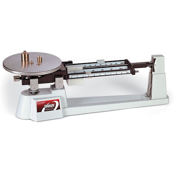 SA09238-OHAUS® Triple Beam Balance with Stainless Steel Platform with Tare - Model: 760-00
