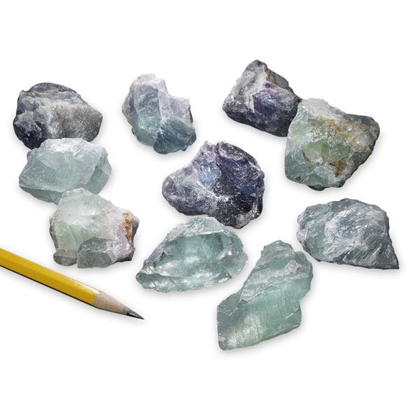 SB10595-Fluorite (Massive, Pure) - Bag of 10 (3 cm x 4 cm Specimens)