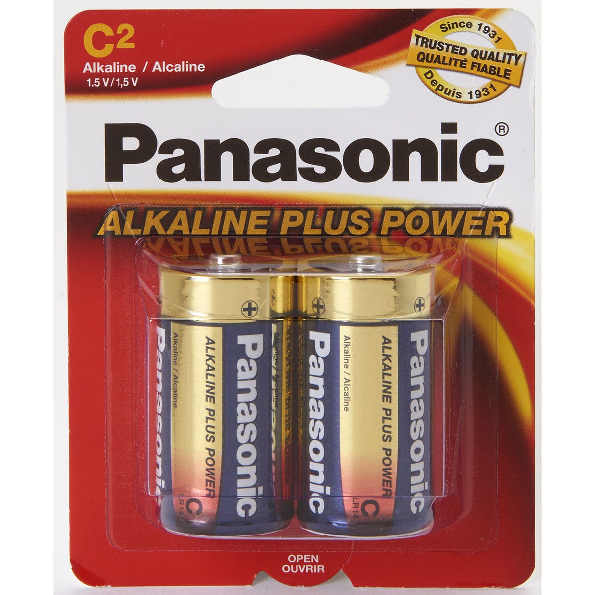 SB10827-Size C - 1.5-Volt Alkaline Plus Batteries, Pkg. of 2