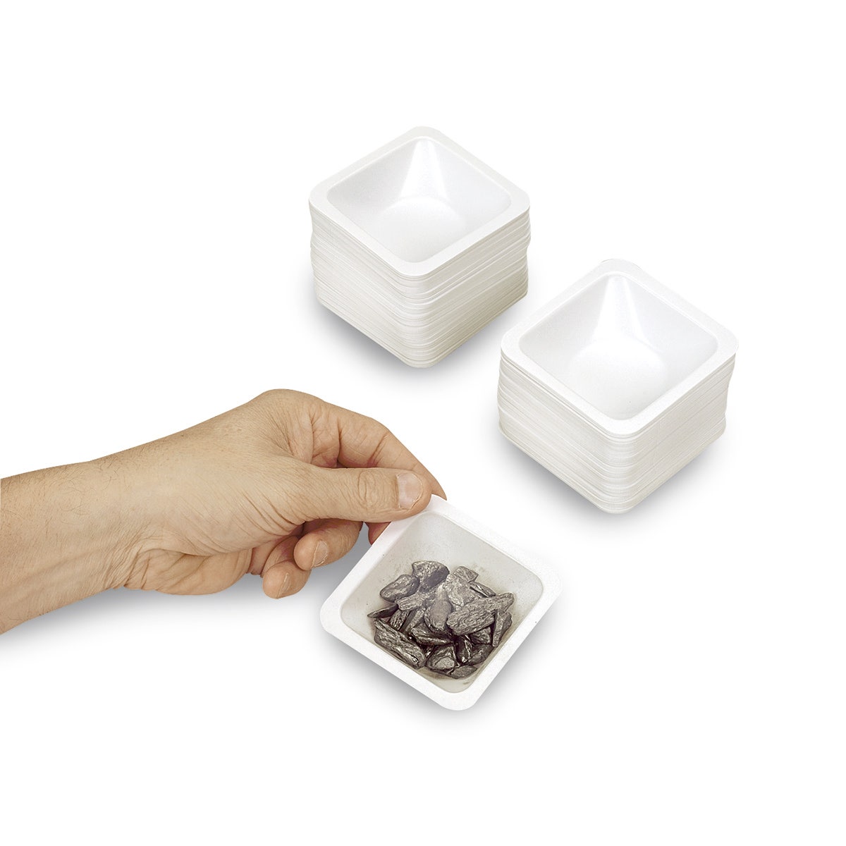 SB16660-Polystyrene Square Weighing Boats