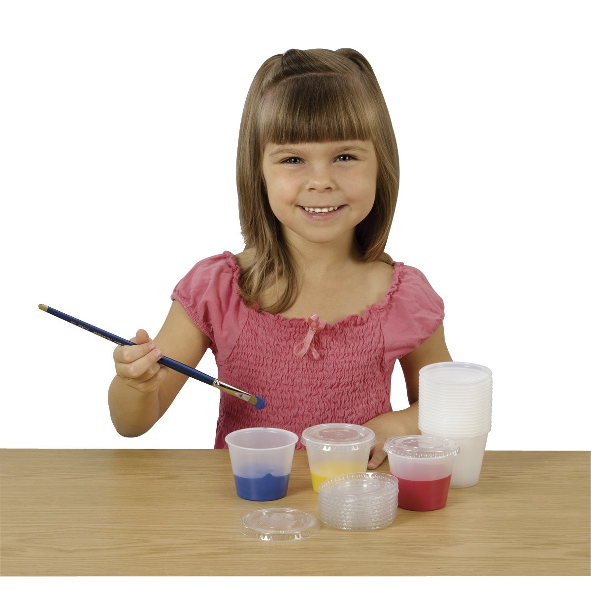 SB22139-Nasco Disposable Plastic Art Cups and Lids - Pack of 250