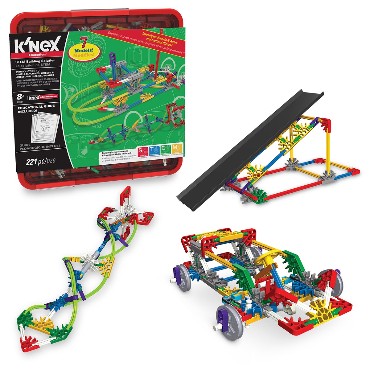 SB36638-K’NEX® Education Intro to Simple Machines: Wheels, Axles, and Inclined Planes Set