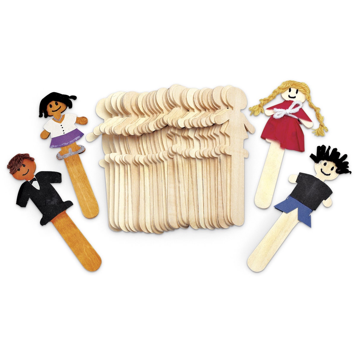 SB40412-Pacon® People Shaped Craft Sticks - Pkg. of 36