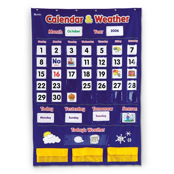 SB41657-Learning Resources® Calendar and Weather Pocket Chart