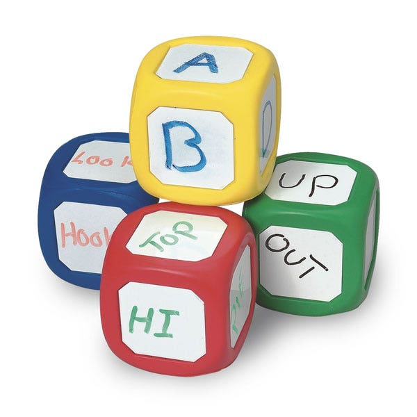 SB41717-Small Magnetic Write-On/Wipe-Off Dice - Set of 4
