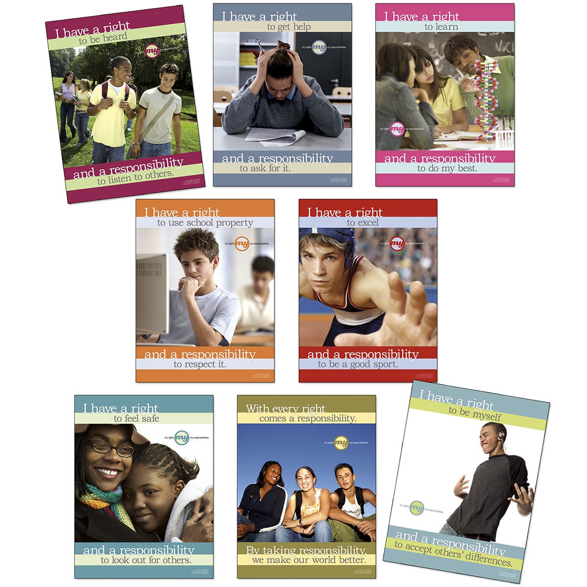 SB44914-My Rights, My Responsibilities Poster Series - 18 in. x 24 in. - Set of 8