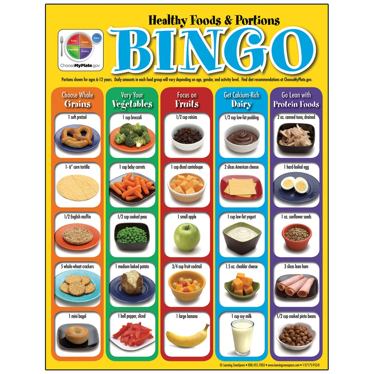 SB47572-MyPlate Healthy Foods & Portions Bingo Game