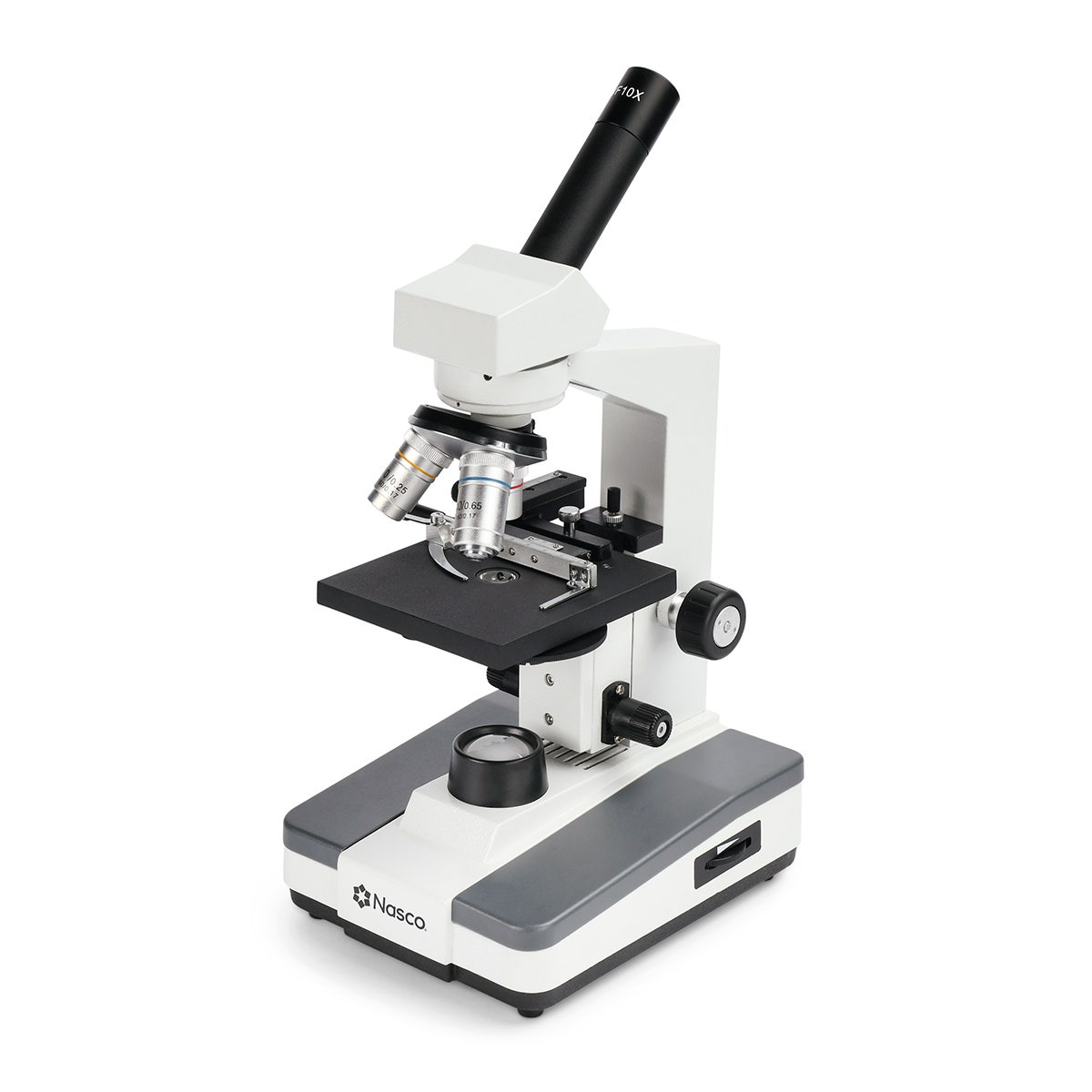 SB48590-Nasco High School Microscope - Monocular 4X, 10X, 40XR