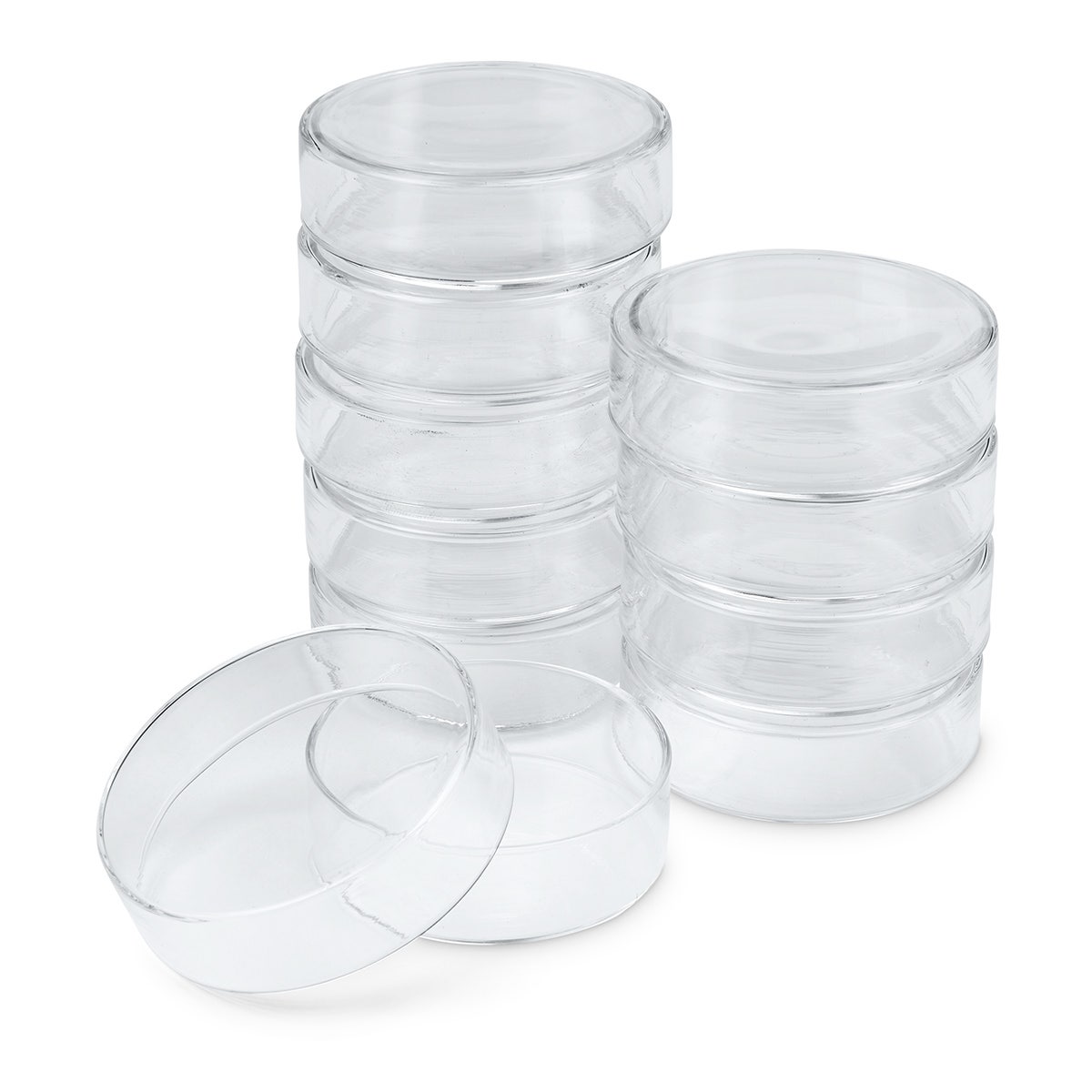 X0000SB51218-Glass Petri Dishes With Covers - 60 mm, Glass