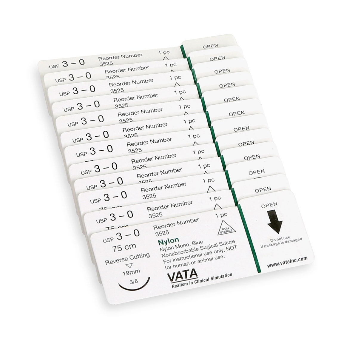 SB52450-Nylon Sutures - Pack of 12