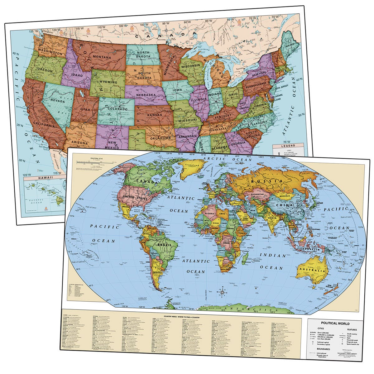 SB52652-Laminated Poster Maps Set