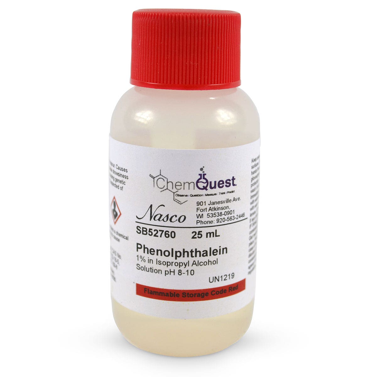 SB52760-Phenolphthalein - Lab Grade - 1% in Isopropyl Alcohol Solution - 25 ml