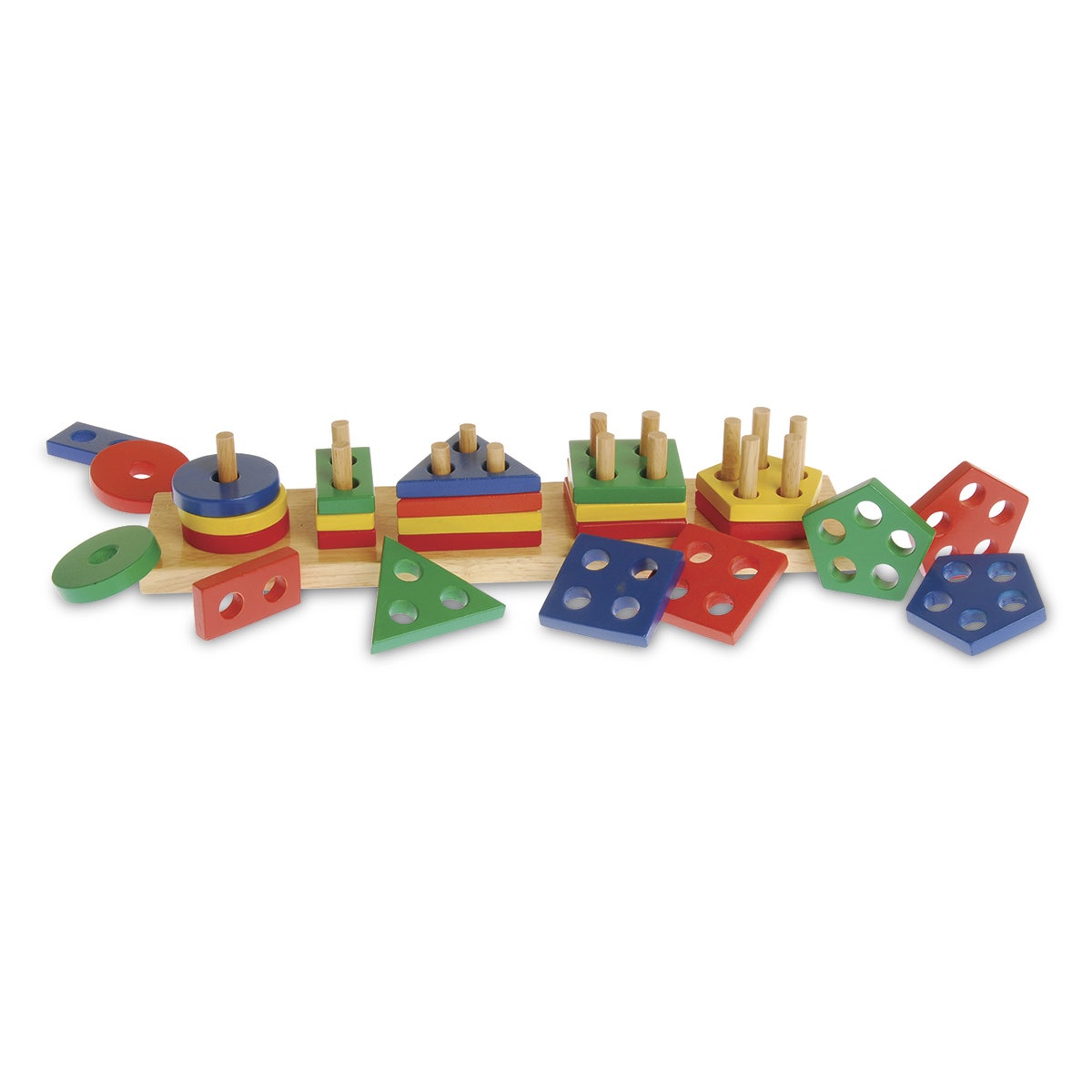 SN35811-Wooden Shape Sorting Peg Board
