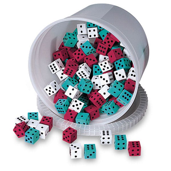 X0000TB18480-Nasco Foam Red, Green and White Dot Dice