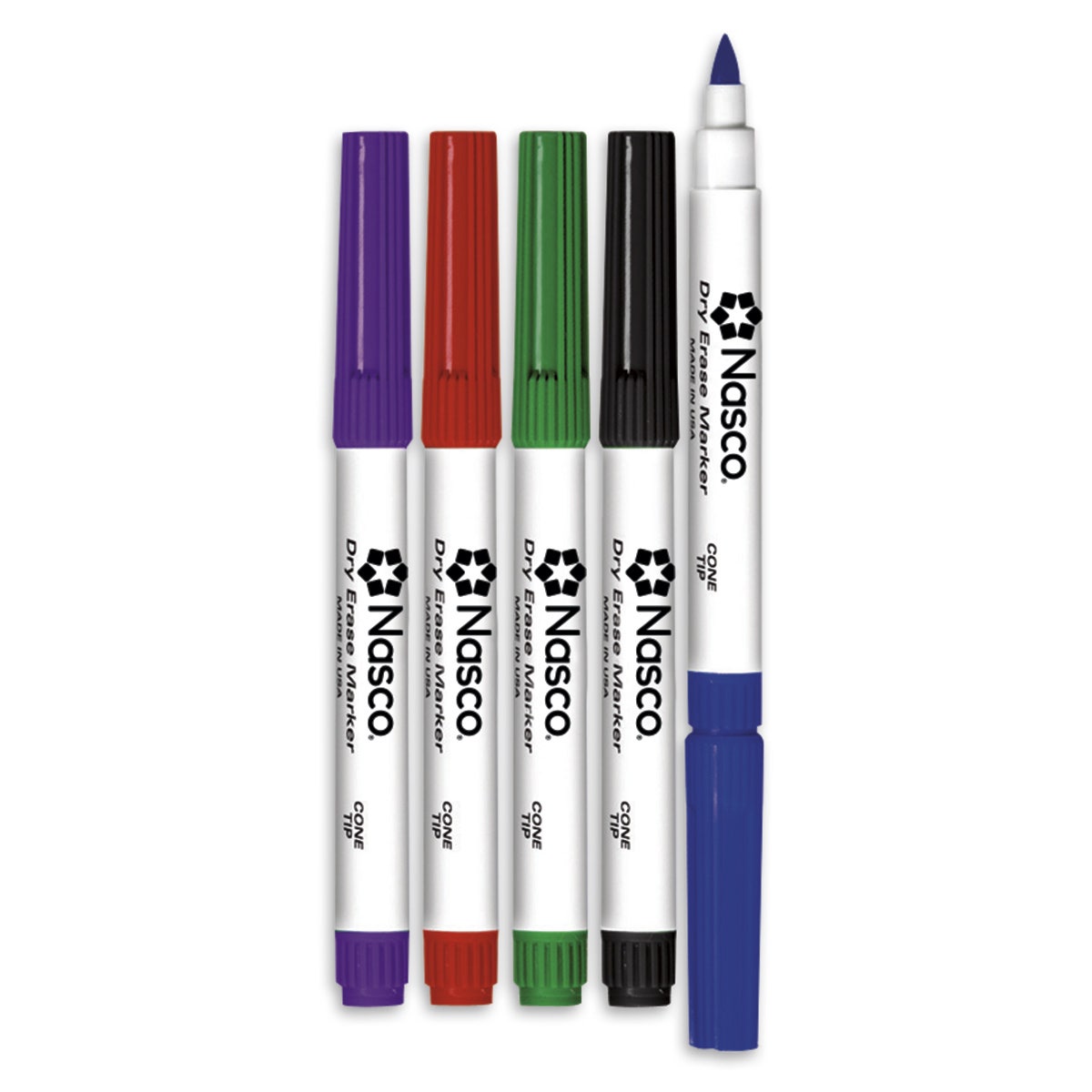 TB20112-Nasco Cone-Tip Dry-Erase Markers - Set of 5