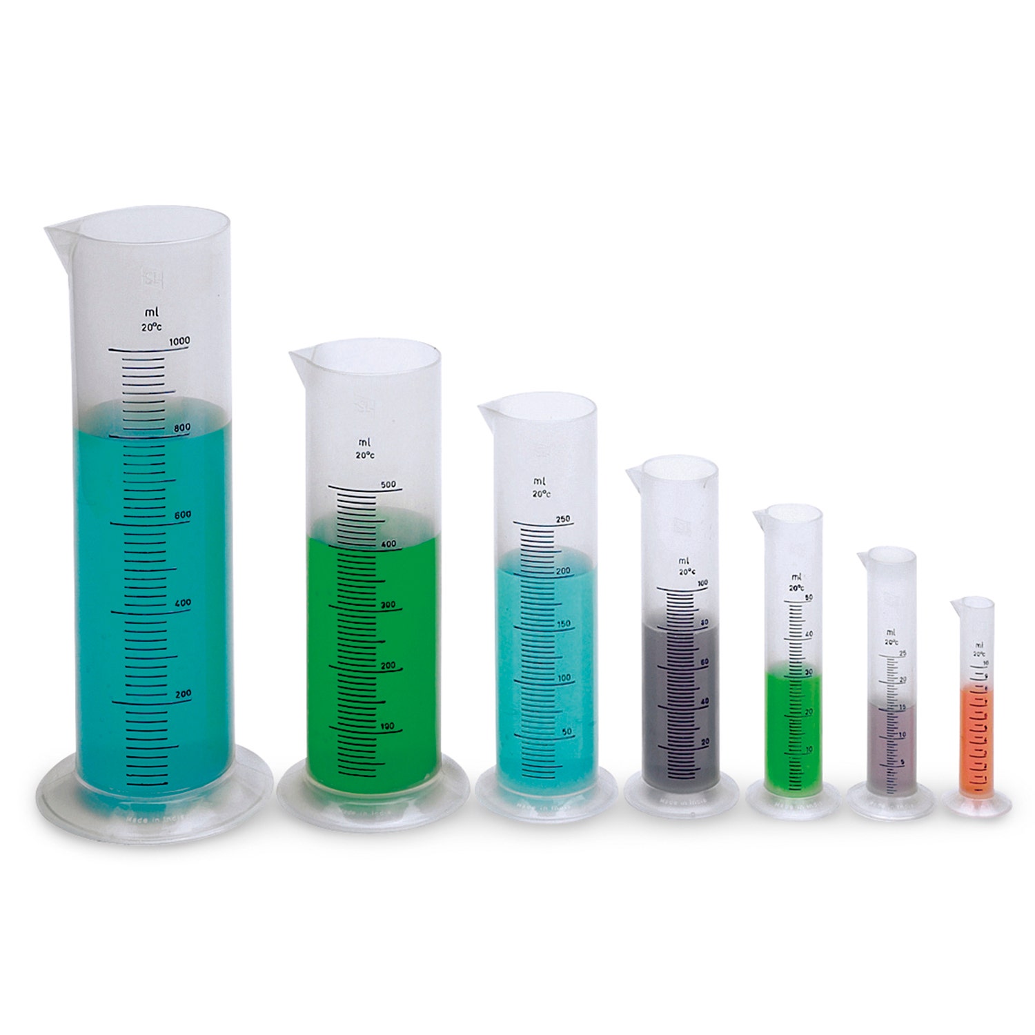 TB20546-Polypropylene Graduated Cylinders - Set of 7