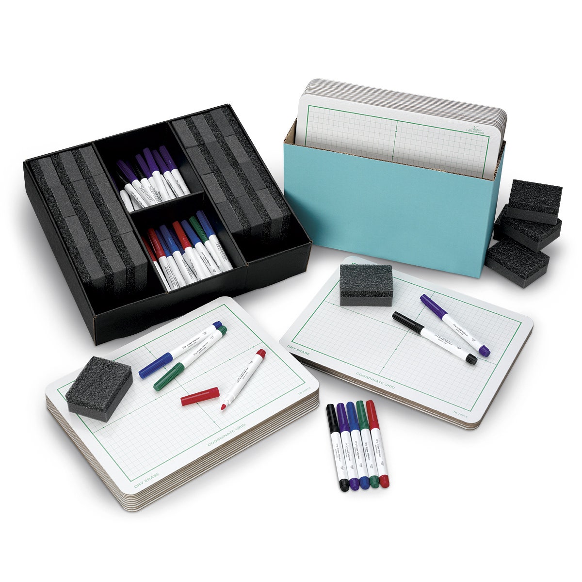 TB20885-Nasco Double-Sided Coordinate Grid Dry-Erase Board, 9 in. x 12 in., Classroom Kit