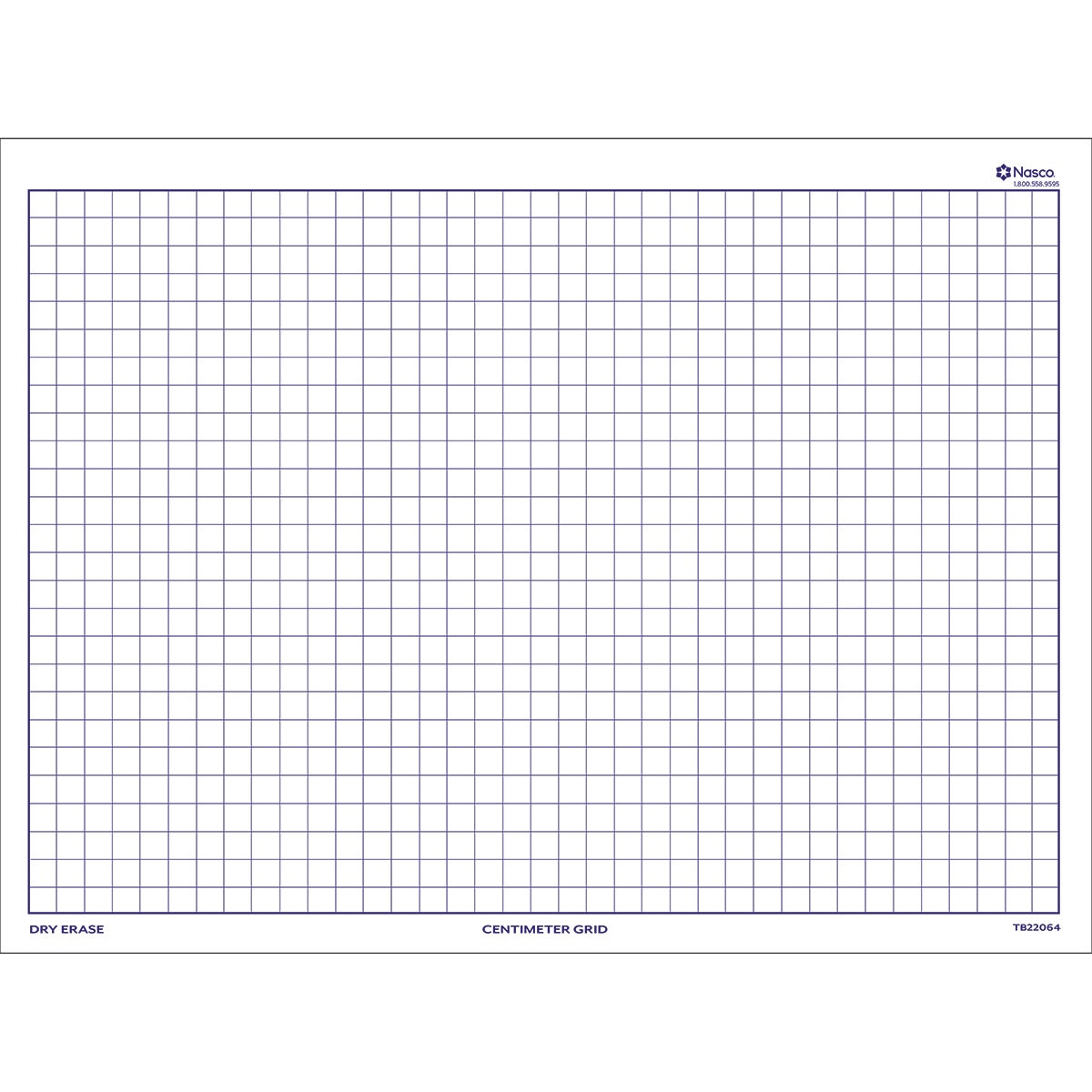 TB22064-Nasco Double-Sided Centimeter Grid Dry-Erase Board, 11-1/2 in. x 15-1/2 in.