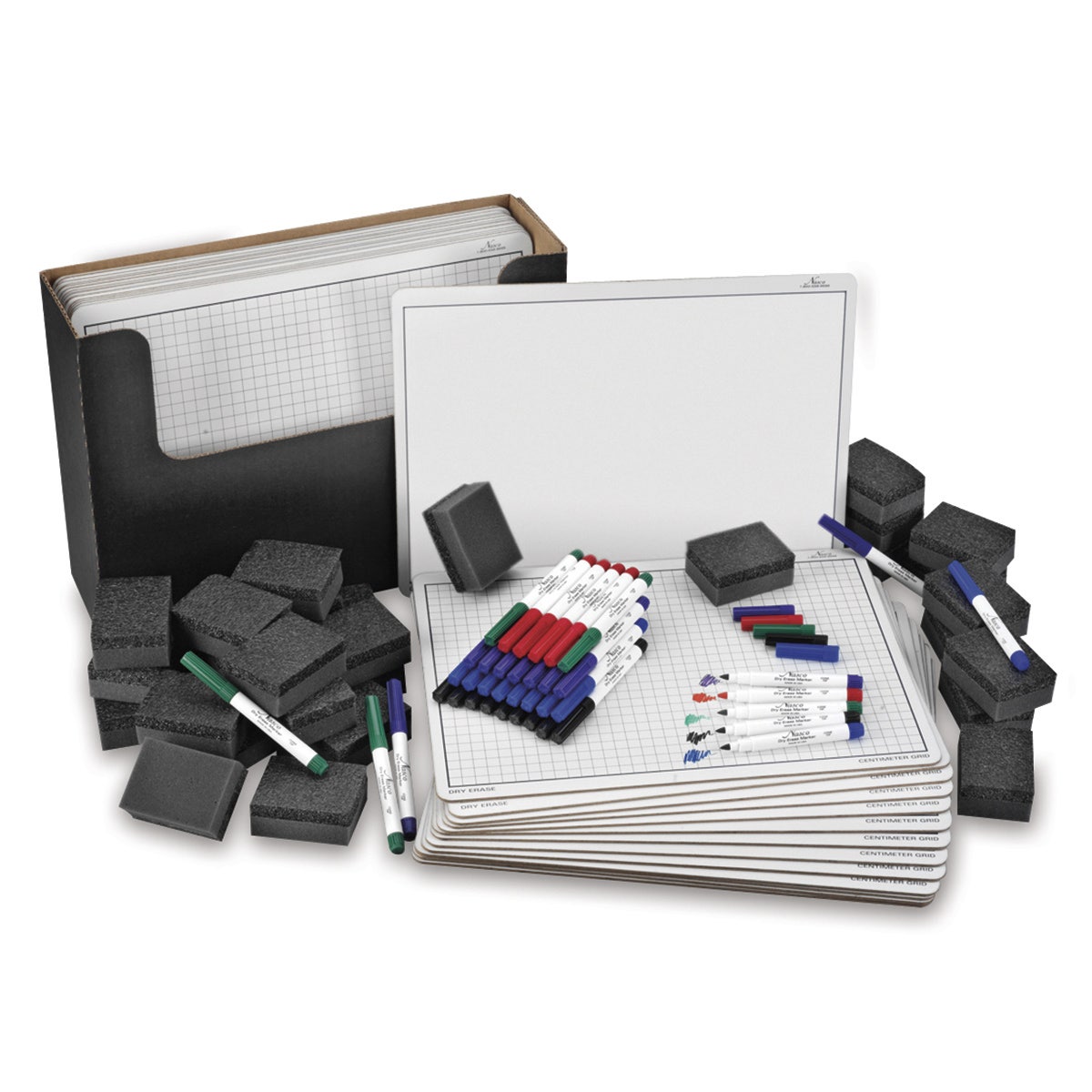 TB22065-Nasco Double-Sided Centimeter Grid Dry-Erase Board, 11-1/2 in. x 15-1/2 in., Classroom Kit