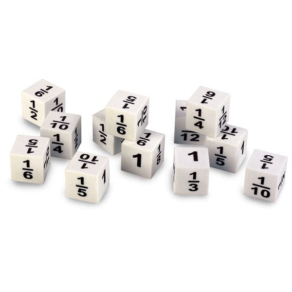 TB23353-Foam Fraction Dice, Set of 12