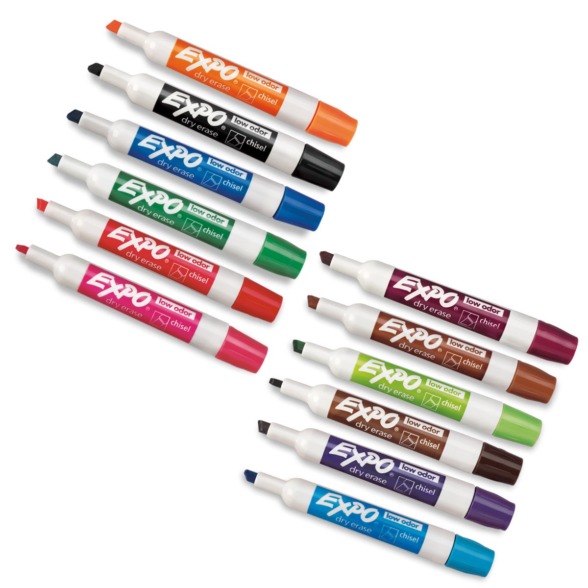 TB24580-EXPO 2&reg; Low-Odor Classroom Pkg. of 12 - Assorted Colors - Chisel Tip