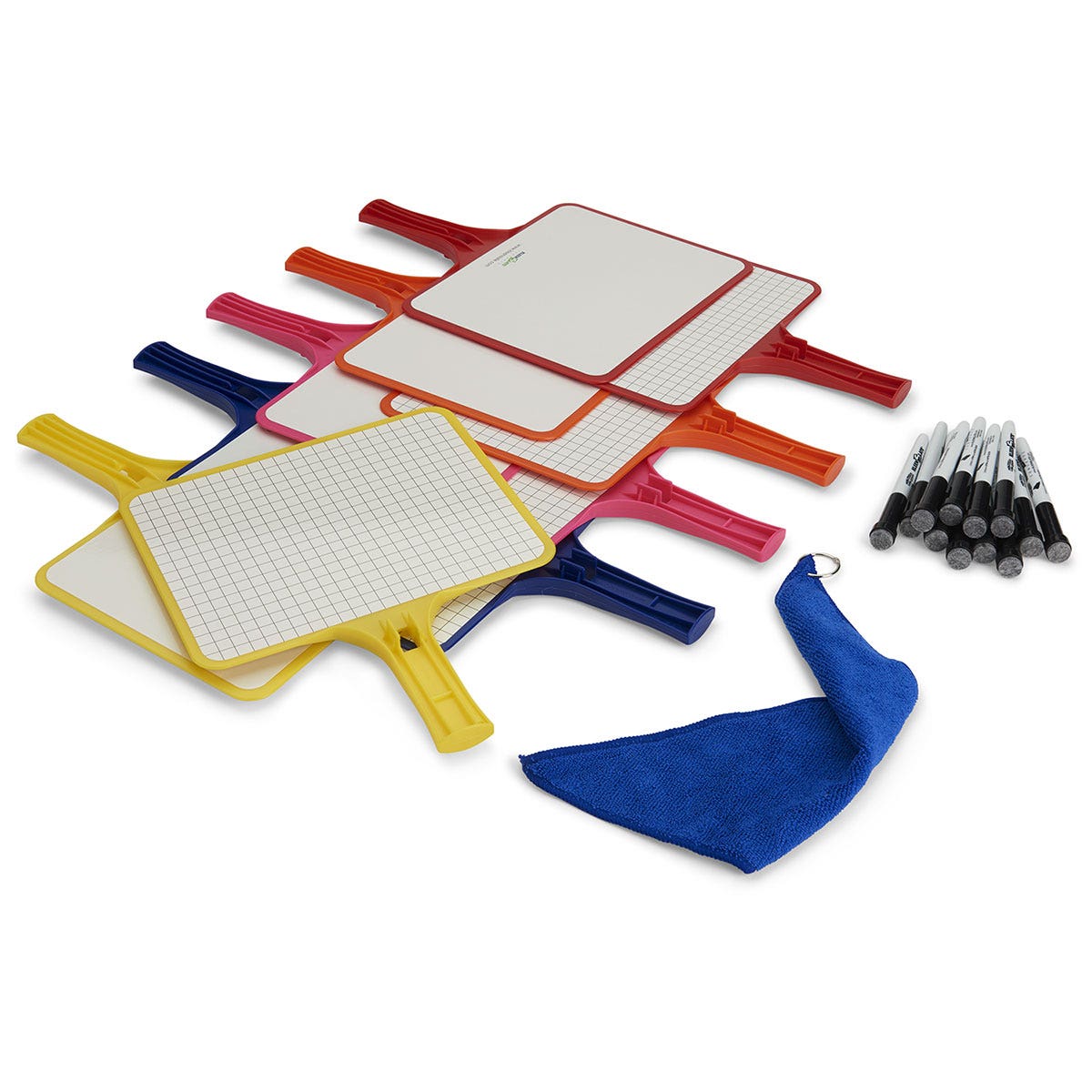 X0000TB25112-KLEENSLATE Dry-Erase Paddles and Markers with Erasers Set