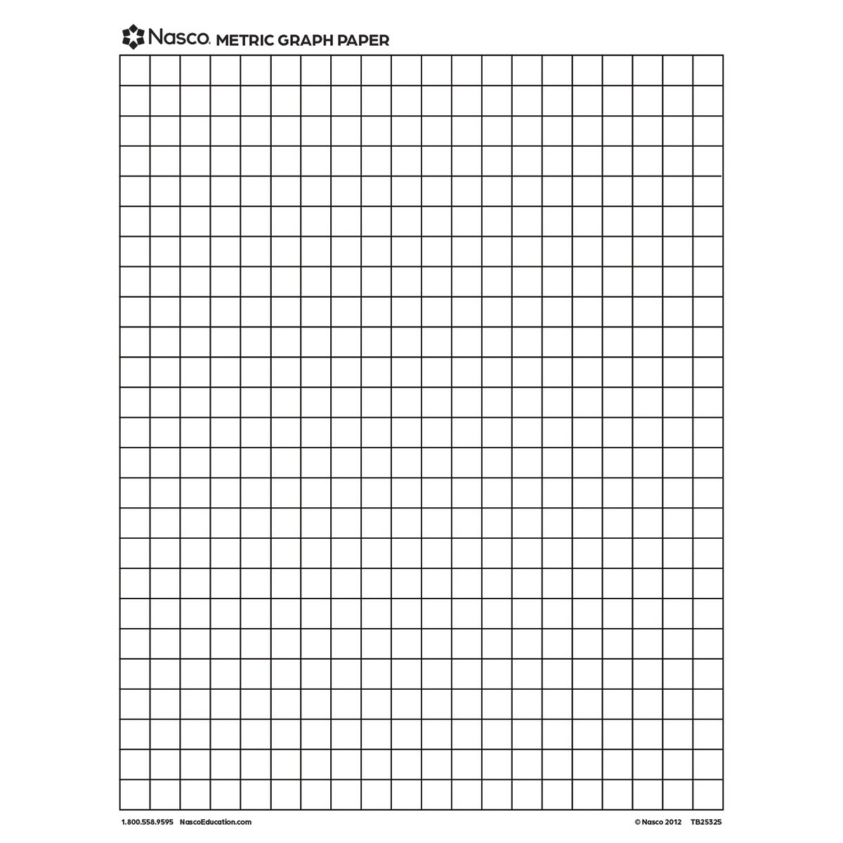 TB25325-Nasco Graph Paper - 1 cm Squares