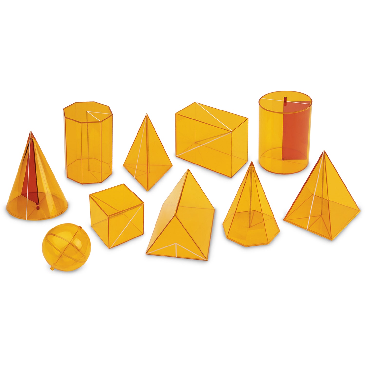 TB27043-Transparent Geometric Shapes - Set of 10