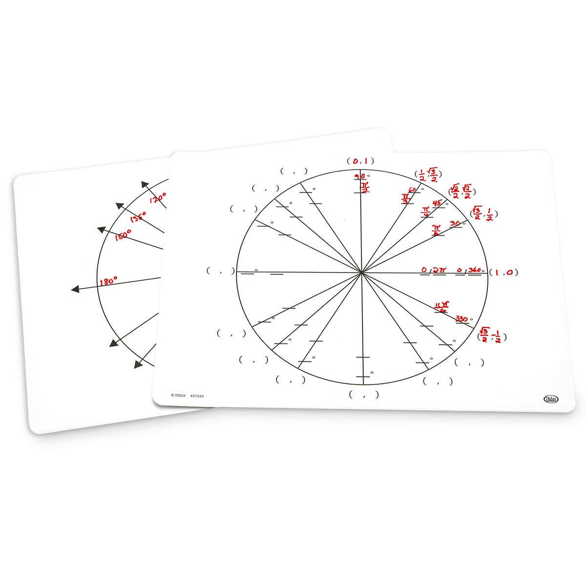TB27211-Write-On/Wipe-Off Unit Circle Mats