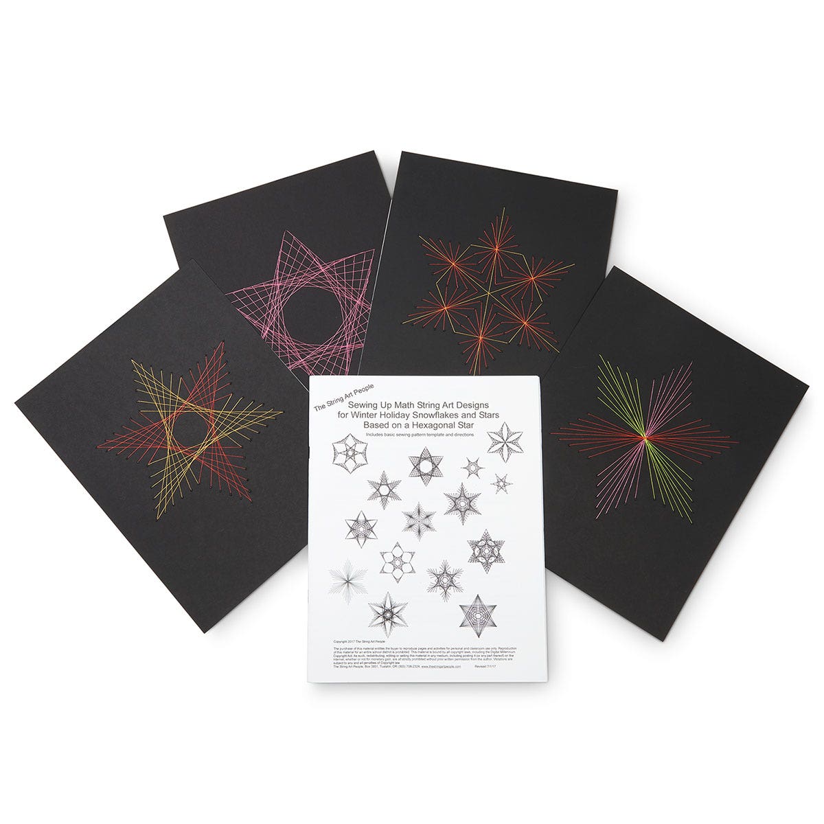 TB27296-Sewing Up Math Kit - Winter Holiday Snowflakes and Star String Art Designs