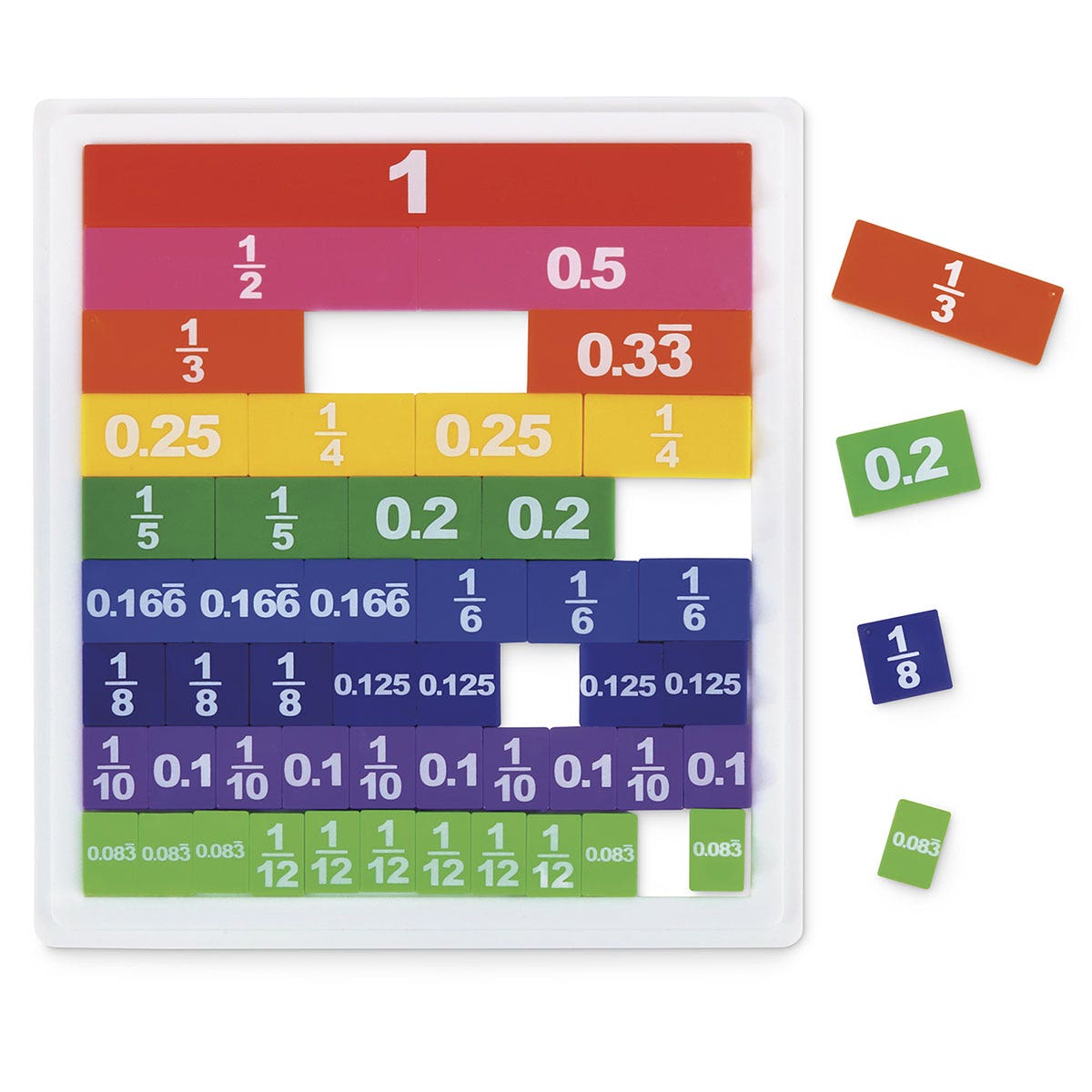 TB27587-Double-Sided Fraction/Decimal Tiles - 51 Pieces