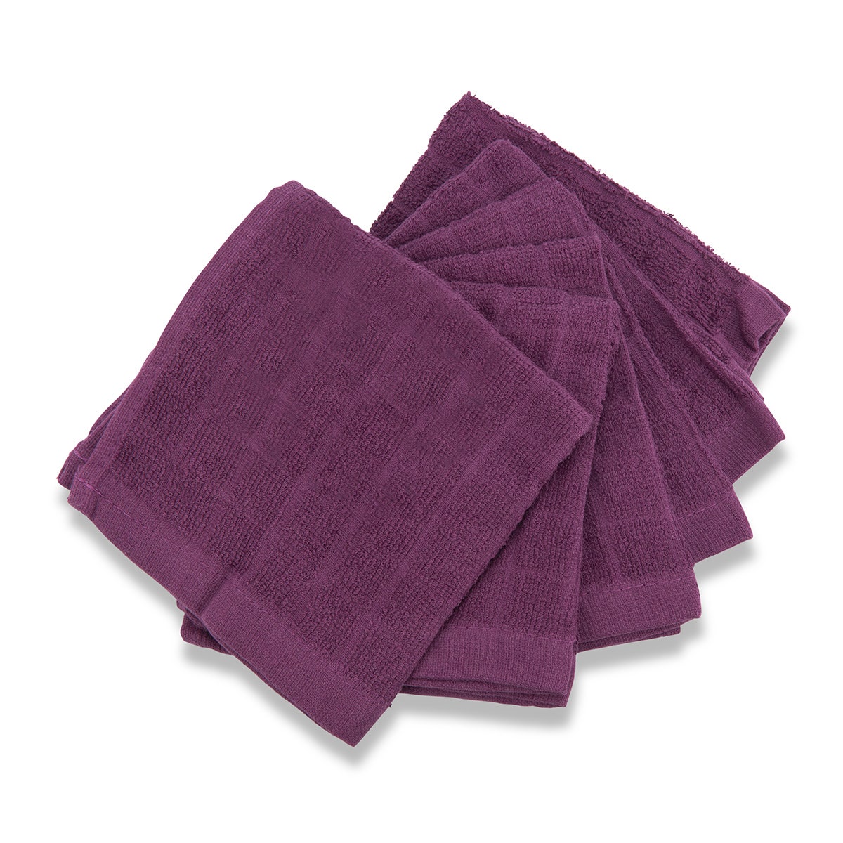 U28428-Terry Dishcloths - Purple, Set of 6